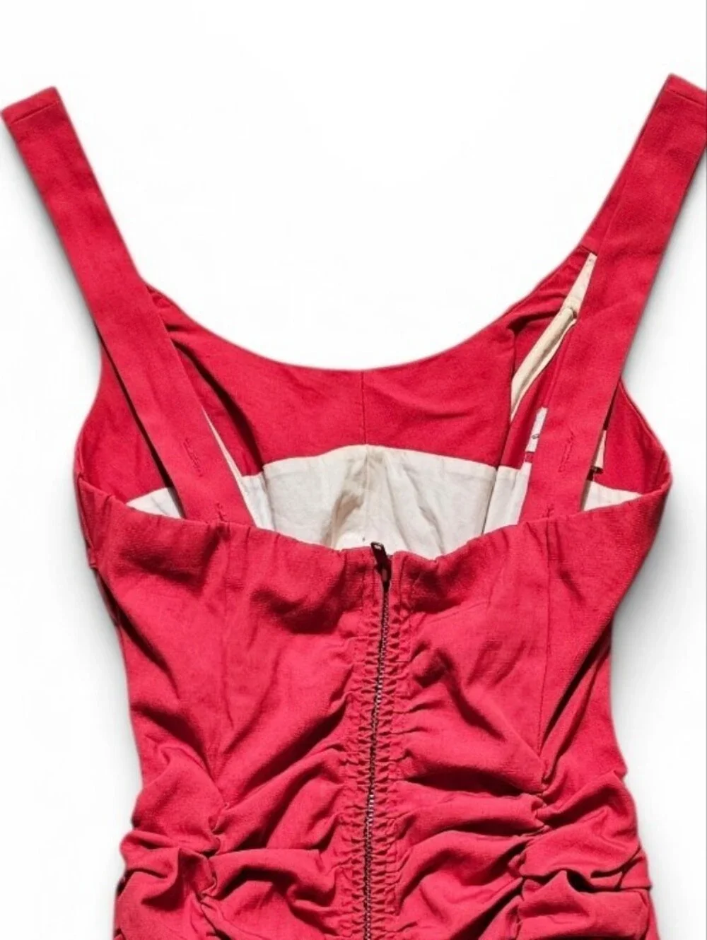 VTG 1950s Kerrybrooke Sea Stars Ruched One Piece Swimsuit Red